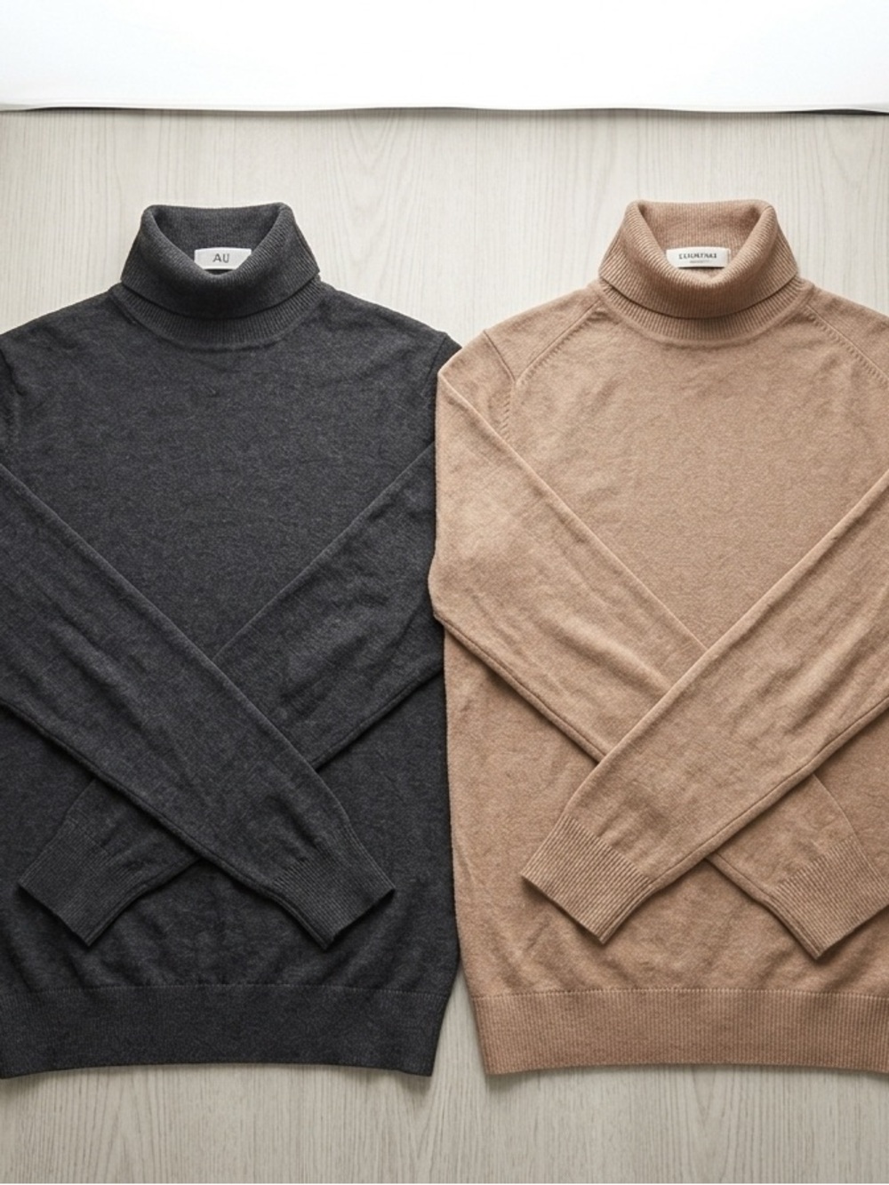 Amazon Women’s Turtleneck Sweaters - Charcoal and Camel